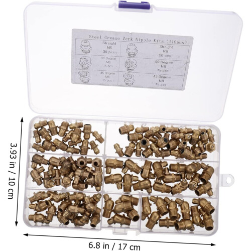 Copper Grease Nipples Assorted Grease Fitting Joint Accessories para ferramentas e máquinas pneumáticas 2