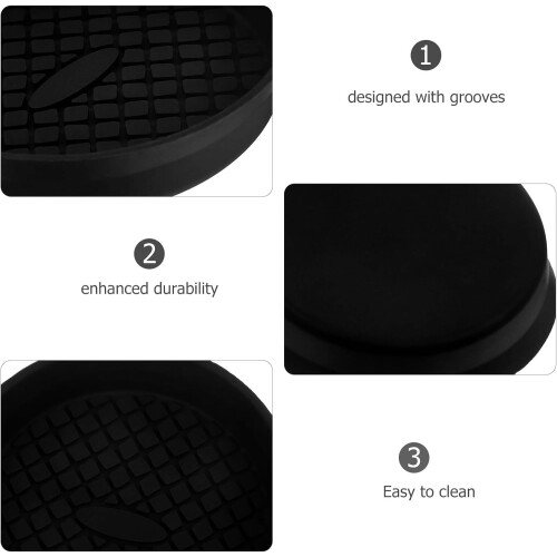 4 sottobicchieri antiscivolo in silicone nero per auto, accessori per auto 2