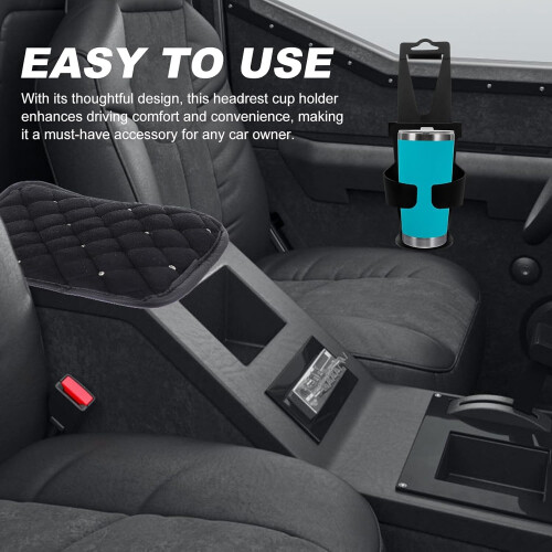 4Pcs Car Beverage Cup Holders for Back Seat, Hanging Headrest Drink Cup Organizer 2