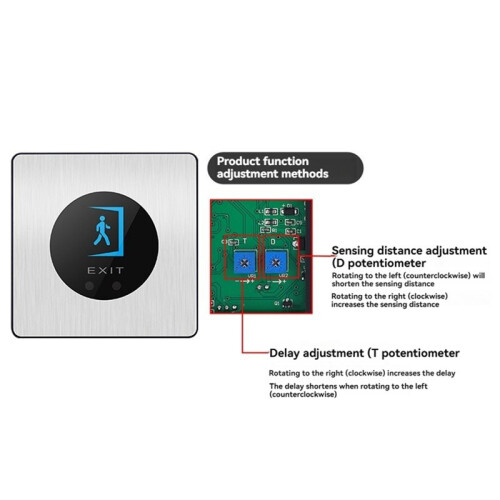 12/24V Access Control  No Touch Exit Door Button 86-Type Panel Infrared Sensor Access Control Button 2