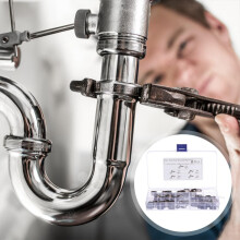 66-teiliges Set Edelstahl-U-Rohrschellen mit starrem Gurt und Schlauchschelle für Wasserleitungen, inklusive Zweigurt-Klemmringverbinder