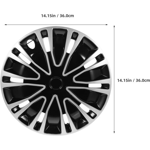 Tampa do hub da roda do automóvel preta de prata de 13 polegadas, Hubcap decorativo para carros 1