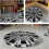 Tampa do hub da roda do automóvel preta de prata de 13 polegadas, Hubcap decorativo para carros 4