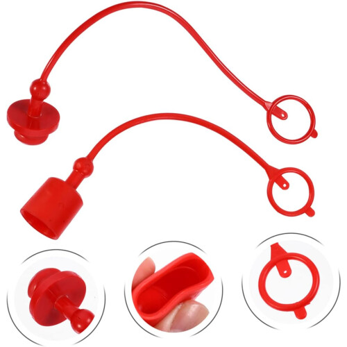 Hydraulic Quick Connector Dust Caps 2 Sets 1/2 NPT Flat Face Coupler Dust Covers PVC Material 2