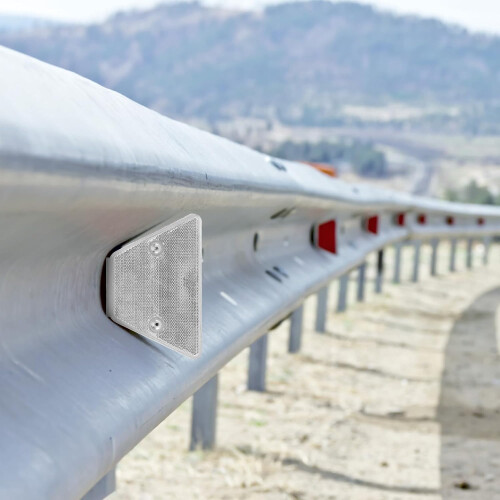 Reflective Delineator Road Marker Single Bracket High Brightness White Trapezoid Shape Reflector 2