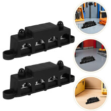 2 Stück 4-polige Stromverteiler-Sammelschienen mit M8 (5/16) Bolzen, Erdungsschienen-Set