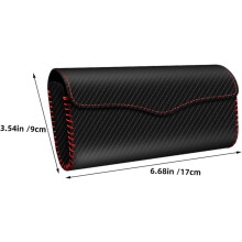 Supporto per occhiali da sole da aletta parasole per auto con texture in fibra di carbonio, custodia per occhiali da auto con clip per aletta parasole