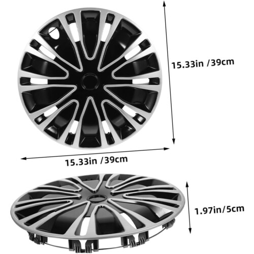 2pcs cubre o hub do automóvel cobre o material da borda do PP 12 polegadas resistente decorativo 1