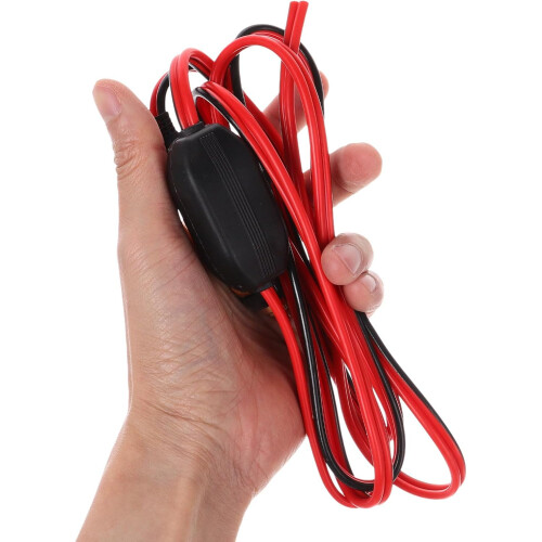 Cablu prelungitor brichetă rezistentă de 2 m cu întrerupător, cablu de alimentare auto 12V 24V 2