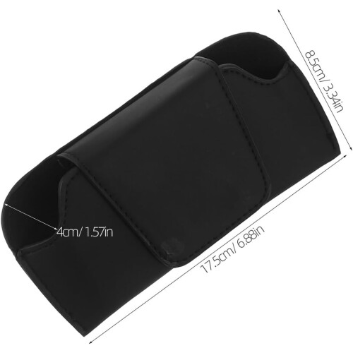 2pcs Black Leather Multifunctional Car Glasses Holder for Sun Visor 1