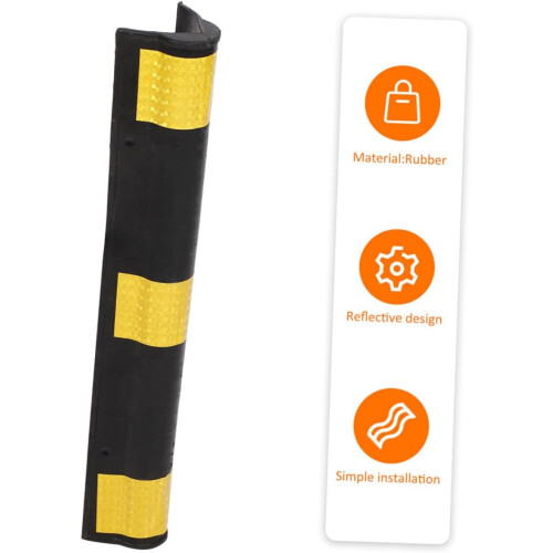 2pcs Rubber Corner Guards Reflective Wall Corner Protector 600x100x10mm 2