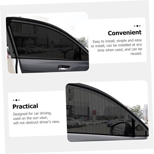 Car Window Shade Set with Mosquito Screen Front and Rear Window Sunshade Covers 2