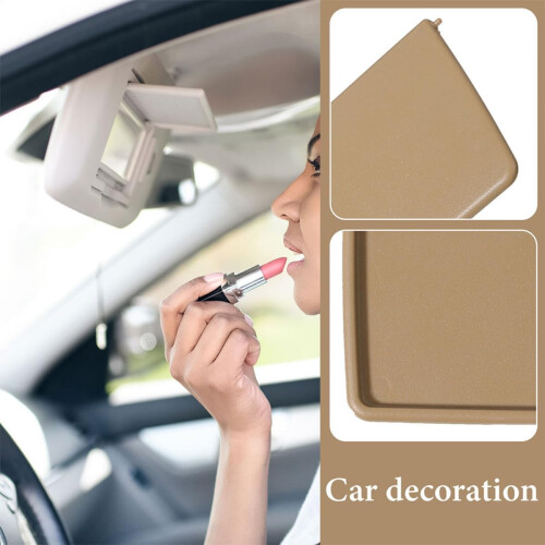 2Pcs Sun Visor Vanity Mirror Covers for 2007-2011 CRV Deep Beige Inside 2