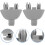 2Pcs Car Sun Visor Hook Clips Gray Auto Sun Visor Holder Latch Replacement Bracket 3