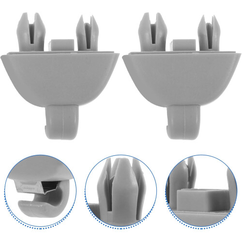 2Pcs Car Sun Visor Hook Clips Gray Auto Sun Visor Holder Latch Replacement Bracket 2