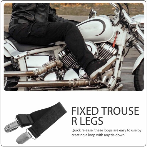 6pcs Adjustable Black Elastic Boot Straps with Buckle, Anti-Slip Multipurpose Leg Clips 1
