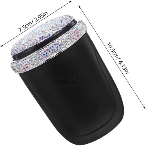 Car Ashtray LED Light Indicator Smokeless Design Windproof Trash Can for Auto Car Use 1
