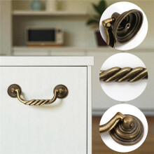 4.5'' C-C Center Drawer Pulls,Antique Bronze Bail Drop Swing Handles for Dresser Cabinet Knob,Vintage Style Brass Handle