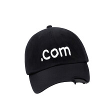 Wash Cotton Baseball Cap With Distressed Brims And-Black