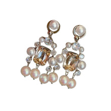 Versatile Princess Cut Rhinestones Earrings Ideal For-champagne