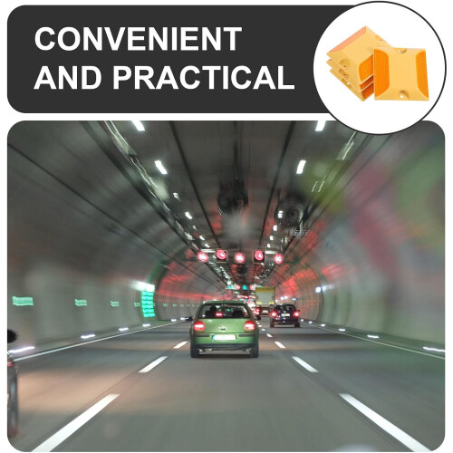 4 Pcs Reflective Road Markers Raised Pavement Studs Double-Sided Yellow Plastic Reflectors 2