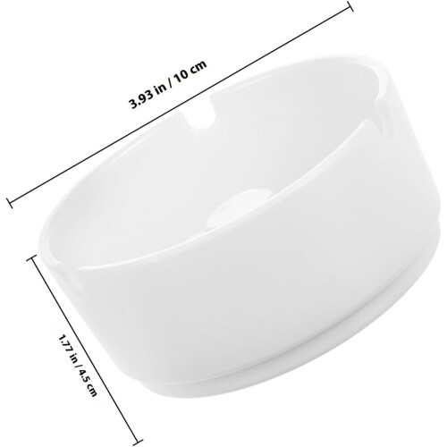 2pcs White Melamine Smoke Container Ashtrays with Ample Capacity and Easy to Clean Features 1