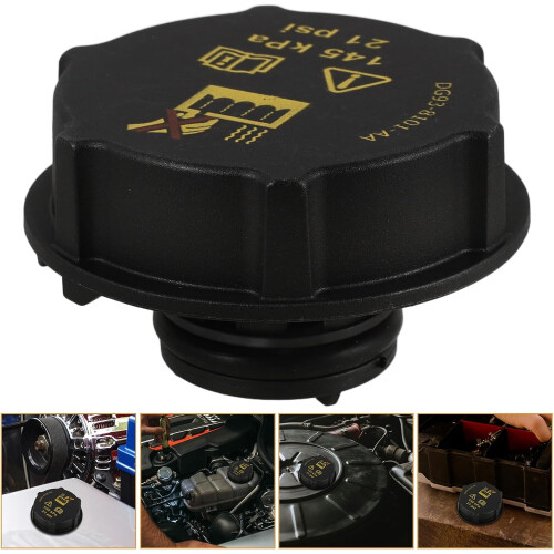 Radiator Coolant Reservoir Cap Abs Sturdy Simple Installation Black Replacement 2