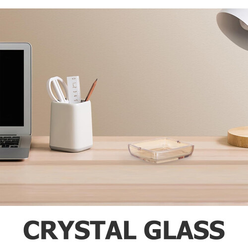 Moderno 4 polegadas quadrado charuto cinzeiro fácil limpeza vidro âmbar design elegante acessório de mesa de escritório 2