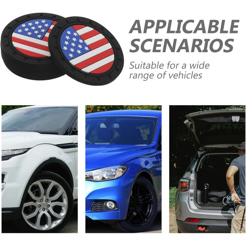 5 sottobicchieri per auto con bandiera americana, accessori per interni auto e camion. 2