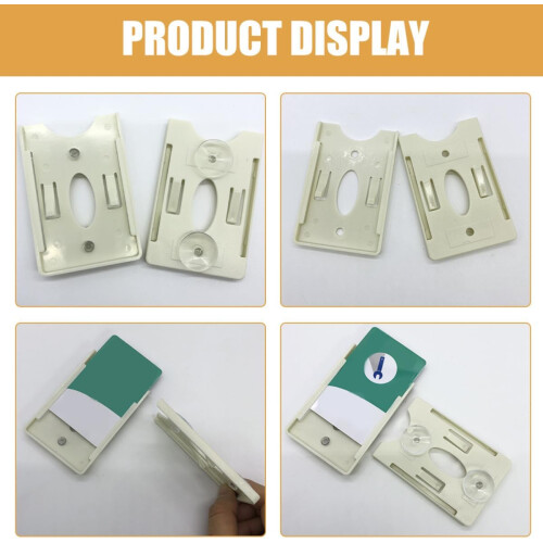 2pcs Suction Cup Parking Card Holders, Windshield Badge Display Holders with Rfid Protection 2