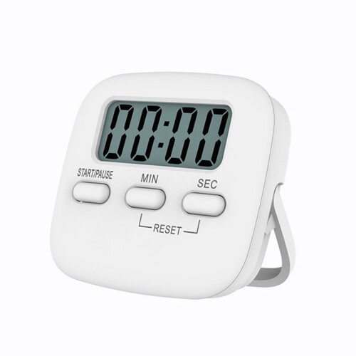LCD Digitale Keukentimer met Magnetisch Scherm, Aftelfunctie, Slaapstopwatch, Timer, Wit 2