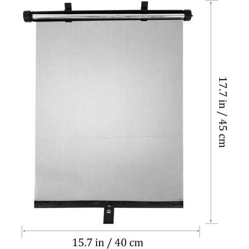 2pcs Automatic Retractable Car Sun Shade Side Window Roller Shutters Black Mesh Sunshield Heat Preventing Visor 1