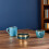 2pcs Ceramic Windproof Ashtray Desktop Ornament Set, round Shape Elegant Modern Luxury Style 6