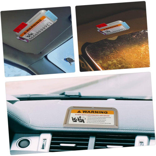 4pcs Car Sun Visor Card Holder Set, Multi-Function Auto Organizer Parking Number and Fuel Card Storage 2