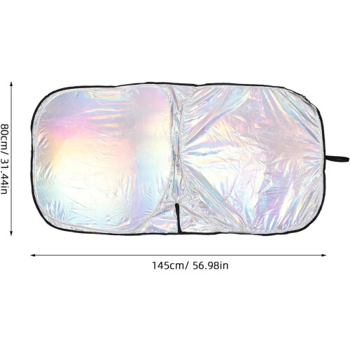 Car Windshield Sunshade 140X70Cm Reflective Titanium Silver Window Screen UV Heat Insulation Visor 1