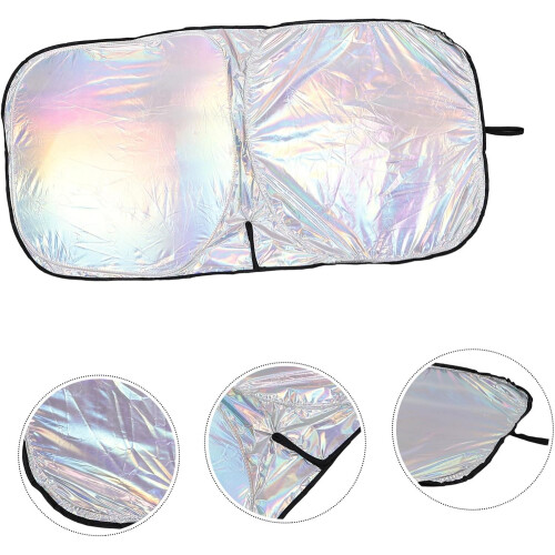 Car Windshield Sunshade 140X70Cm Reflective Titanium Silver Window Screen UV Heat Insulation Visor 2