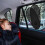 Car Side Window Shades Adjustable Nylon Screen with Suction Cups 4
