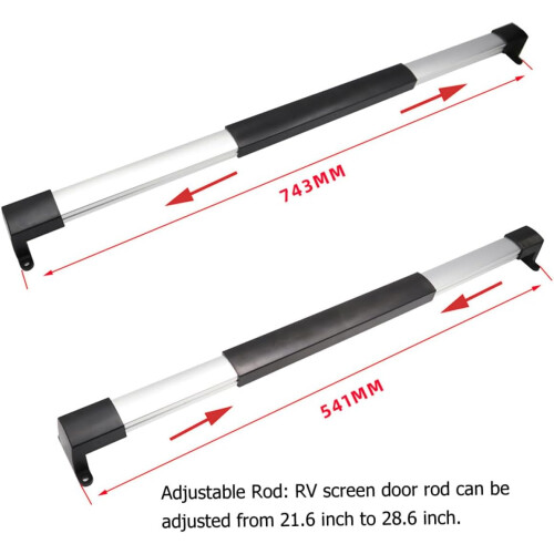 RV Screen Door Handle Adjustable Horizontal Bar Handle for Trailer 2