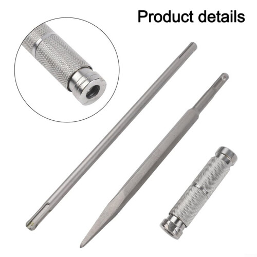 Electric Hammer Extension Rod, 3 Pieces Round Two- Quick-Draw with Chisel Set for SDS Drilling Multi-Functional 1