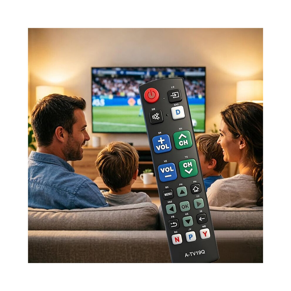 A-Tv19q Universal Button Tv Remote For Seniors Easy To Use And Set With Learning Functions Fit Most Tv 6034124997711
