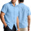 (Sky Blue, S) Men's Buttoned Short Sleeve Hawaiian Solid Polo Casual Shirt 1