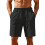 (Black, L) Men's Summer Loose Drawstring Pineapple Check Composite Shorts Beach Pants 1