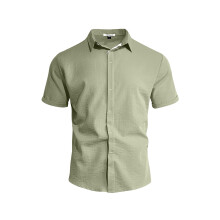 (Light Khaki, L) Herr Enfärgad Casual Cardigan med Knappar