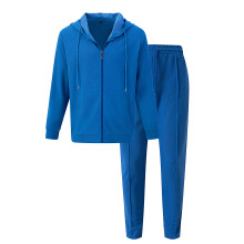 (Royal Blue, XL) Herren-Strickjacke und -hose mit Kapuze und Reißverschluss – Lässiger Sport-Hoodie
