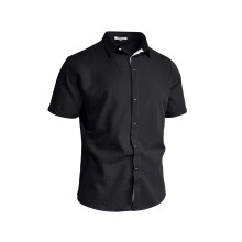 (Black, XL) Herr Enfärgad Casual Cardigan med Knappar