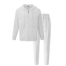 (White, XXXL) Herren-Strickjacke und -hose mit Kapuze und Reißverschluss – Lässiger Sport-Hoodie