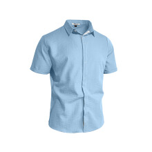 (Light Blue, XXL) Herr Enfärgad Casual Cardigan med Knappar