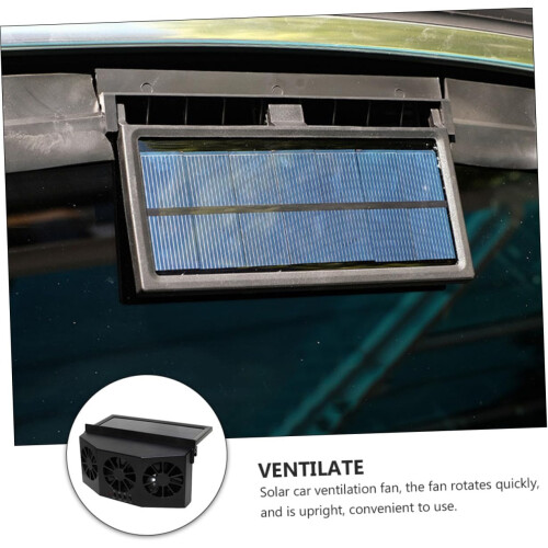 Solarbetriebener Auto-Abluftventilator mit 3 Köpfen, schwarz 2
