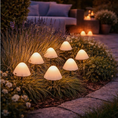 20LED Solar Lights Solar Mushroom Multi Function Outdoor Garden Pathway Stake Lights 8 modes 2