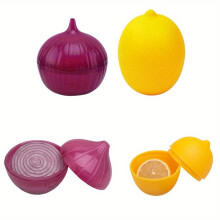 Food Savers, Lemon & Onion Shaped, Multipurpose, Freezer Safe, Flip Top, Hand Wash,Plastic Storage Containers Onion